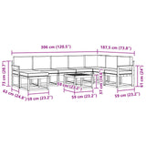Outdoor Sofa Set with Cushion 9 pcs Natural and Anthracite - Extra Image