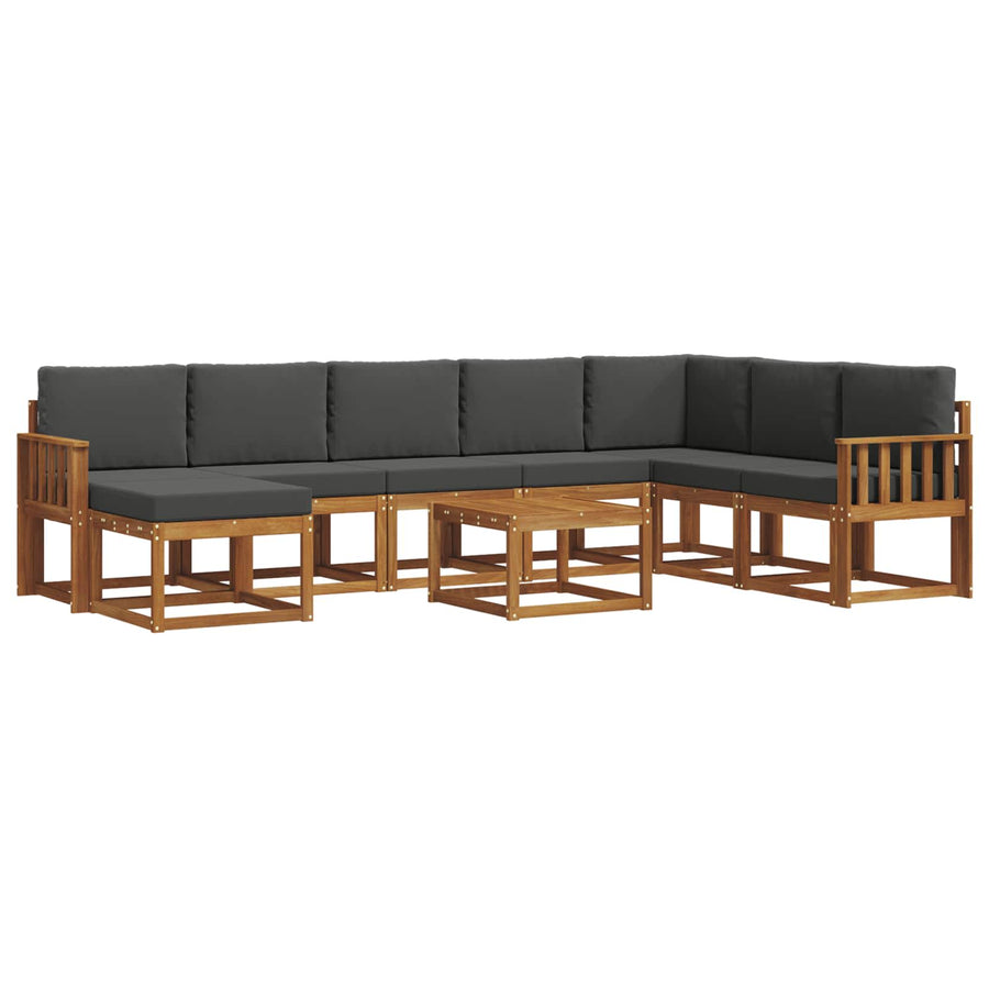 Outdoor Sofa Set 9 pcs Natural and Anthracite