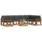 Outdoor Sofa Set 9 pcs Natural and Anthracite