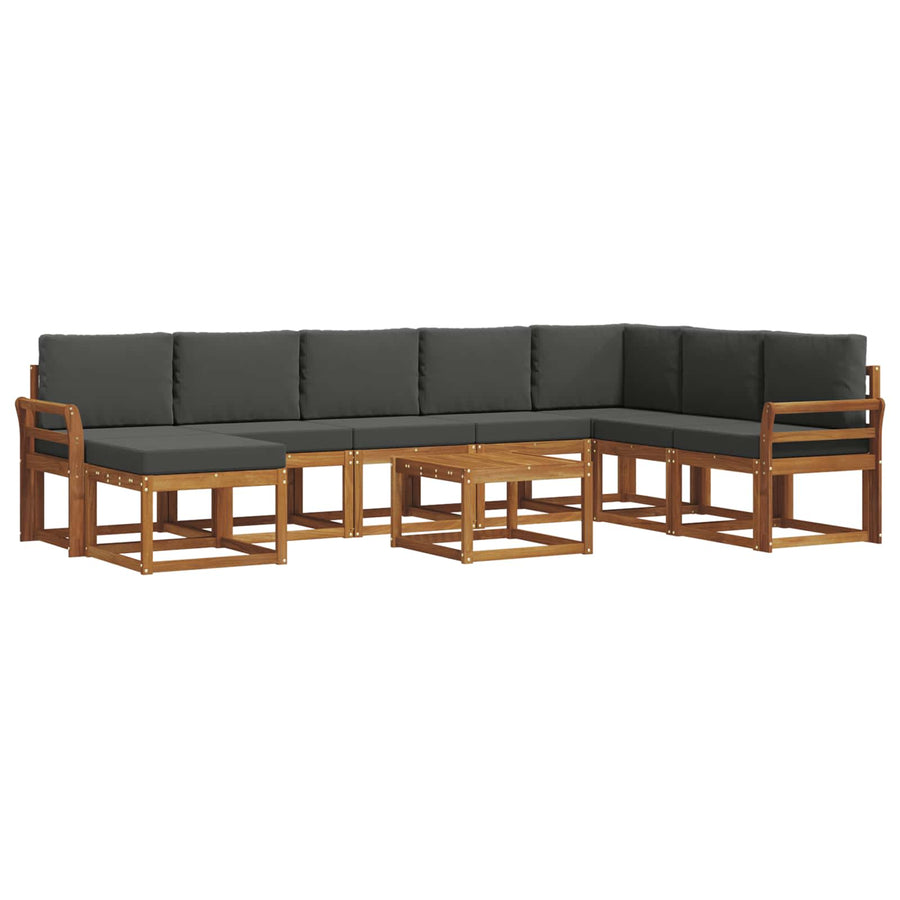 Outdoor Sofa Set 9 pcs Natural and Anthracite