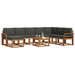 Outdoor Sofa Set 9 pcs Natural and Anthracite
