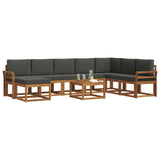 Outdoor Sofa Set with Cushion 9 pcs Natural and Anthracite - Side View