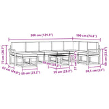 Outdoor Sofa Set with Cushion 9 pcs Natural and Anthracite - Extra Image