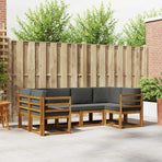 Outdoor Sofa Set 6 pcs Natural and Anthracite