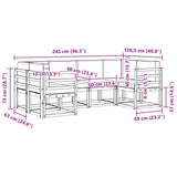 Outdoor Sofa Set 6 pcs Natural and Anthracite