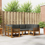 Outdoor Sofa Set 6 pcs Natural and Anthracite