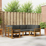 Outdoor Sofa Set 6 pcs Natural and Anthracite