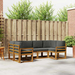 Outdoor Sofa Set 6 pcs Natural and Anthracite