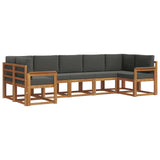 Outdoor Sofa Set 7 pcs Natural and Anthracite - Front View
