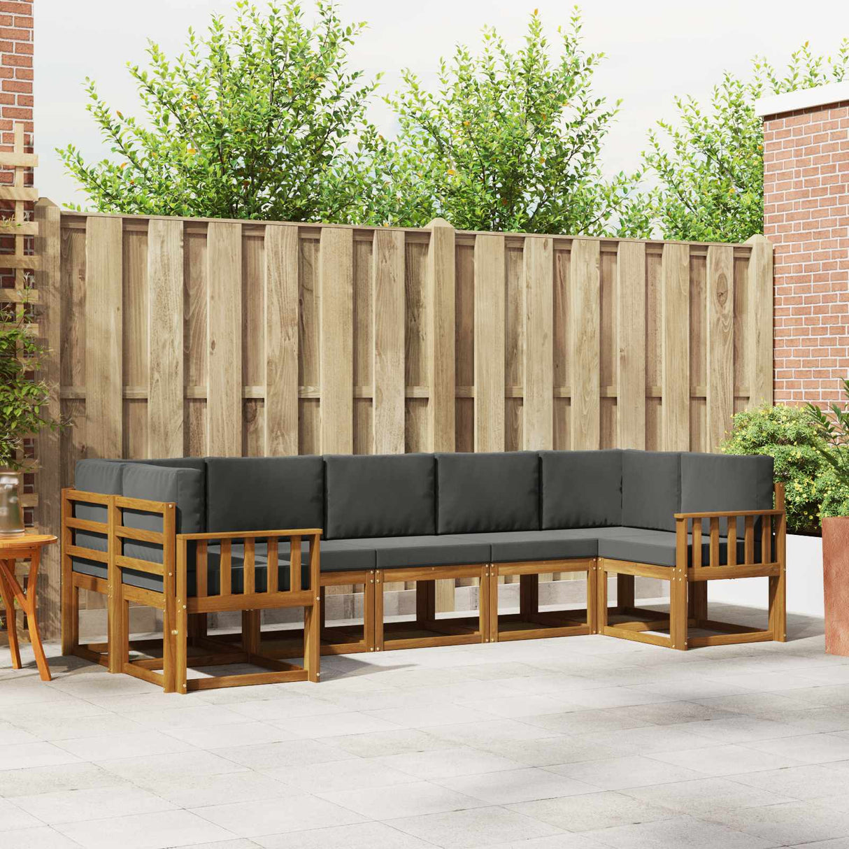 Outdoor Sofa Set 7 pcs Natural and Anthracite