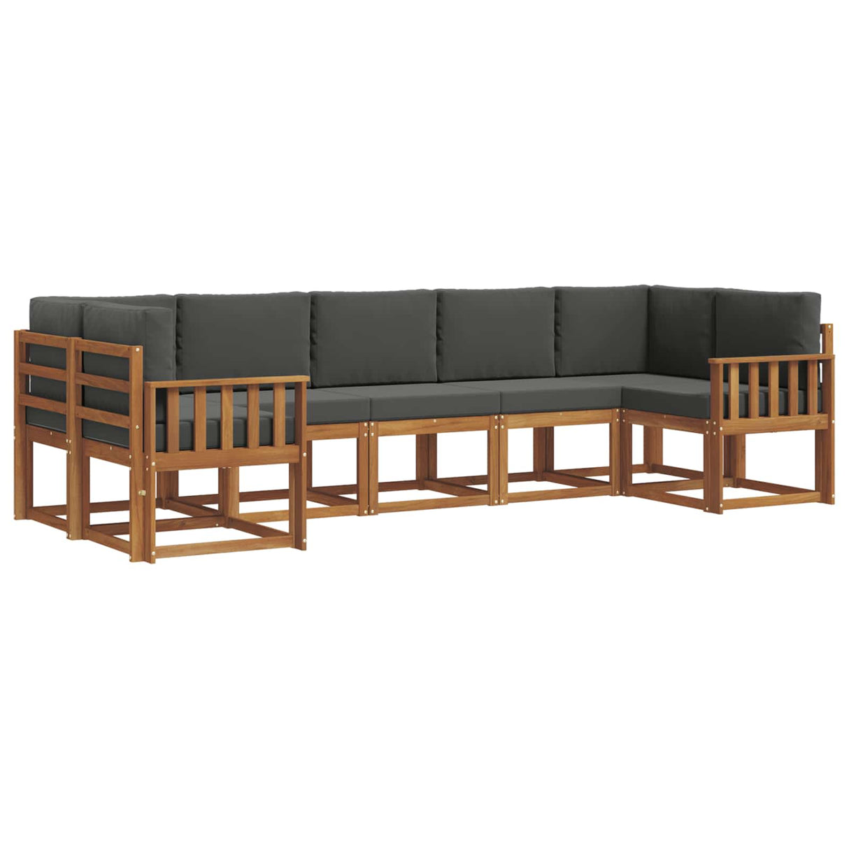 Outdoor Sofa Set 7 pcs Natural and Anthracite