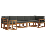 Outdoor Sofa Set 7 pcs Natural and Anthracite - Front View