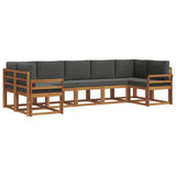 Outdoor Sofa Set 7 pcs Natural and Anthracite - Front View