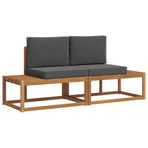 Outdoor Sofa Set 2 pcs 2-Seaters Natural and Anthracite, image 2