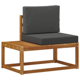 Outdoor Sofa Set 2 pcs Natural Solid Acacia Wood and Polyester - Top-Down View