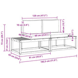 Outdoor Sofa Set 2 pcs Natural Solid Acacia Wood and Polyester