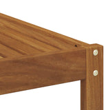 Outdoor Sofa Set 3 pcs Natural Solid Acacia Wood and Polyester