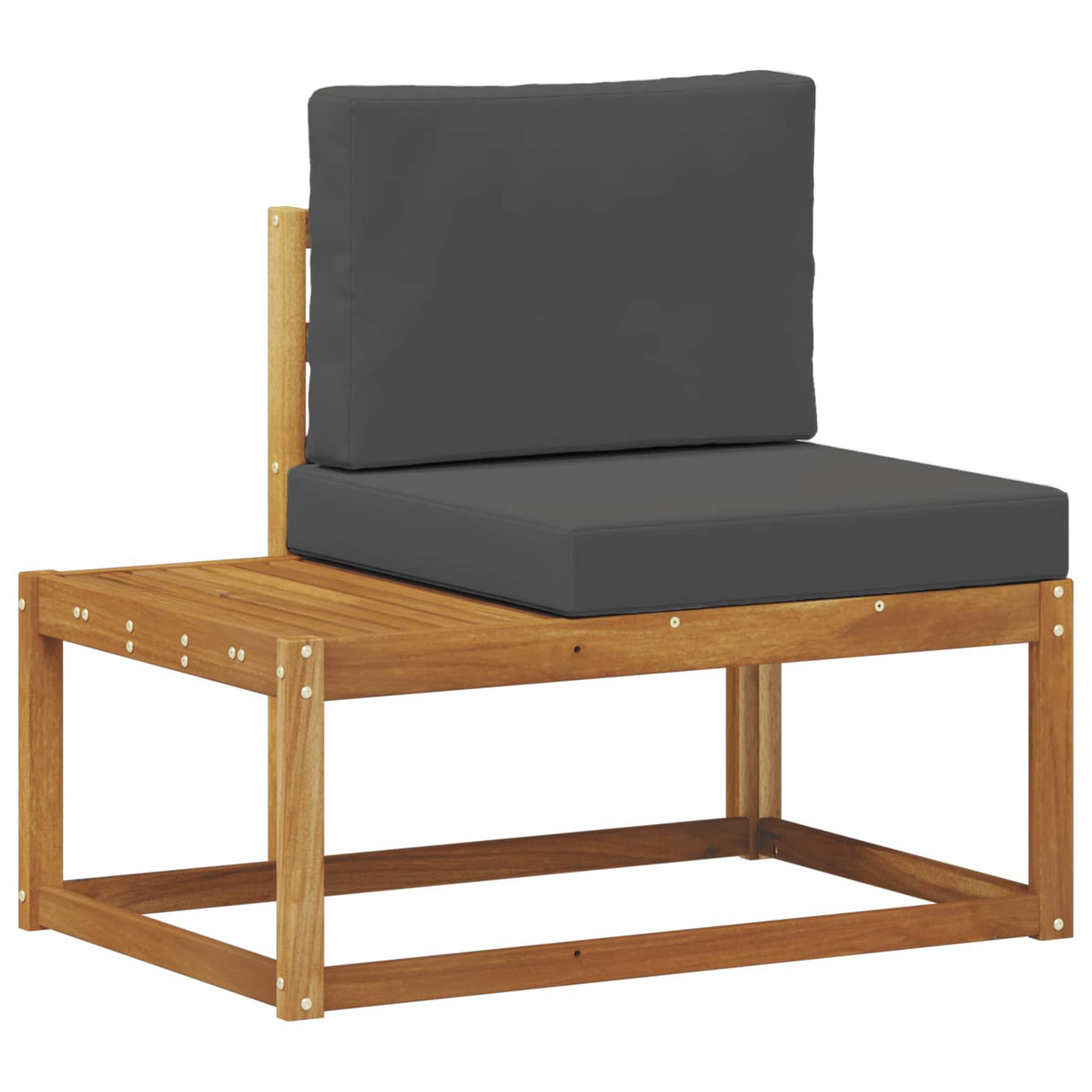 Outdoor Sofa Set 3 pcs Natural Solid Acacia Wood and Polyester