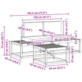 Outdoor Sofa Set 3 pcs Natural Solid Acacia Wood and Polyester