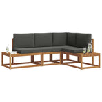 4 pcs Outdoor Sofa Set Solid Acacia Wood and Polyester