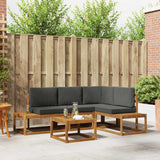 Outdoor Sofa Set with Cushion 5 Piece Natural and Anthracite