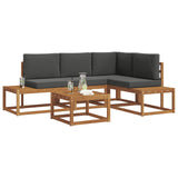 Outdoor Sofa Set with Cushion 5 Piece Natural and Anthracite - Side View