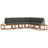 Outdoor Sofa Set with Cushion 6 Piece Natural and Anthracite - Side View