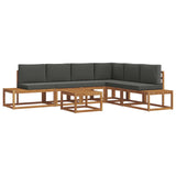 Outdoor Sofa Set with Cushion 7 Piece Natural and Anthracite - Front View