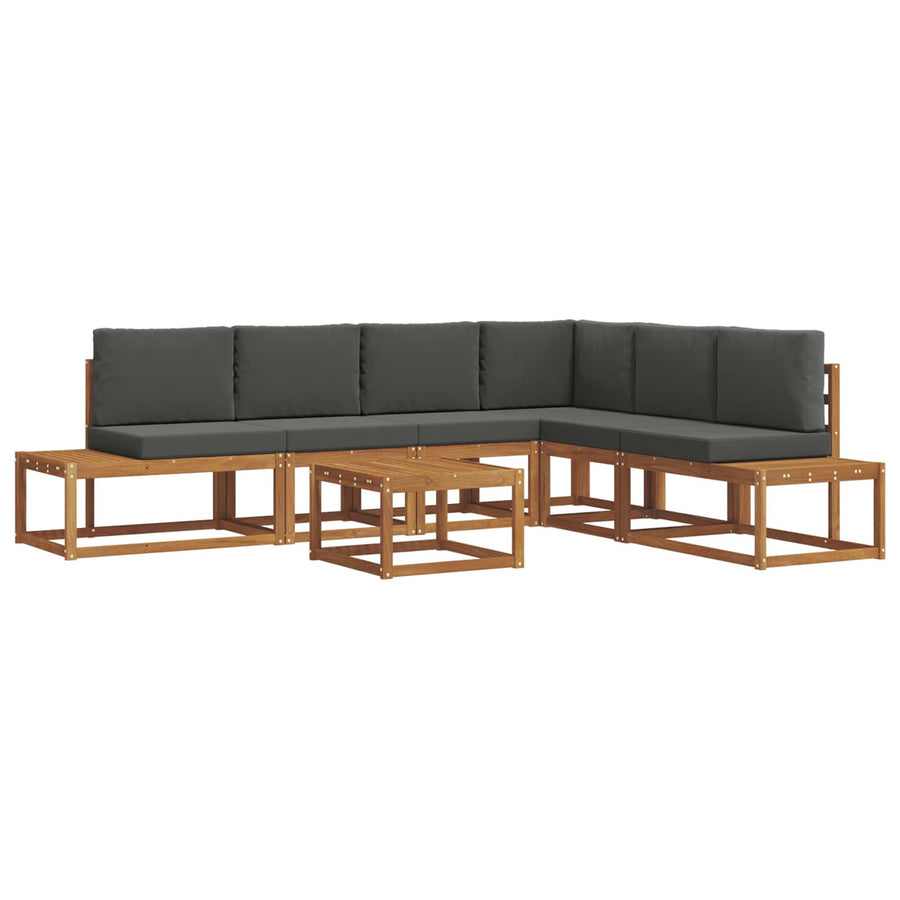 7 pcs Outdoor Sofa Set Solid Acacia Wood and Polyester
