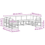 Outdoor Sofa Set with Cushion 9 pcs Natural and Anthracite