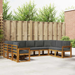 Outdoor Sofa Set 9 pcs Natural and Anthracite