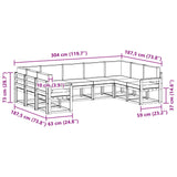 Outdoor Sofa Set with Cushion 9 pcs Natural and Anthracite - Extra Image