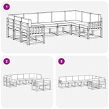 Outdoor Sofa Set with Cushion 9 pcs Natural and Anthracite - Close-Up Angle