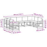 Outdoor Sofa Set with Cushion 9 pcs Natural and Anthracite - Extra Image