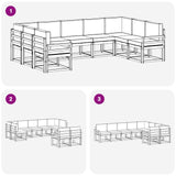 Outdoor Sofa Set with Cushion 9 pcs Natural and Anthracite - Close-Up Angle