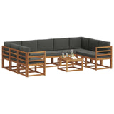 Outdoor Sofa Set with Cushion 10 pcs Natural and Anthracite