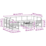 Outdoor Sofa Set with Cushion 10 pcs Natural and Anthracite - Extra Image