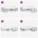 Outdoor Sofa Set with Cushion 10 pcs Natural and Anthracite - Low Angle