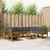 Outdoor Sofa Set with Cushion 10 pcs Natural and Anthracite
