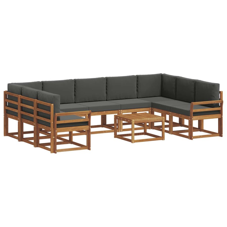 Outdoor Sofa Set 10 pcs Natural and Anthracite