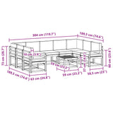 Outdoor Sofa Set with Cushion 10 pcs Natural and Anthracite