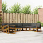 Outdoor Sofa Set 10 pcs Natural and Anthracite