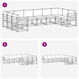 Outdoor Sofa Set with Cushion 10 pcs Natural and Anthracite - Close-Up Angle