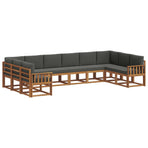 Outdoor Sofa Set 10 pcs Natural and Anthracite