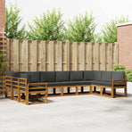Outdoor Sofa Set 10 pcs Natural and Anthracite