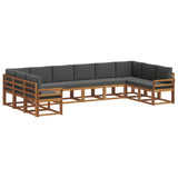 Outdoor Sofa Set with Cushion 10 pcs Natural and Anthracite