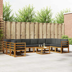 Outdoor Sofa Set 11 pcs Natural and Anthracite