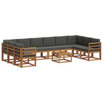 Outdoor Sofa Set 11 pcs Natural and Anthracite