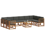 Outdoor Sofa Set with Cushion 11 pcs Natural and Anthracite