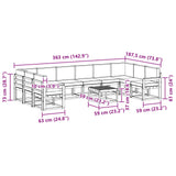Outdoor Sofa Set with Cushion 11 pcs Natural and Anthracite - Extra Image